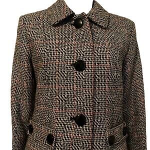 JM Collection Size 6P White/Black Tweed Blazer